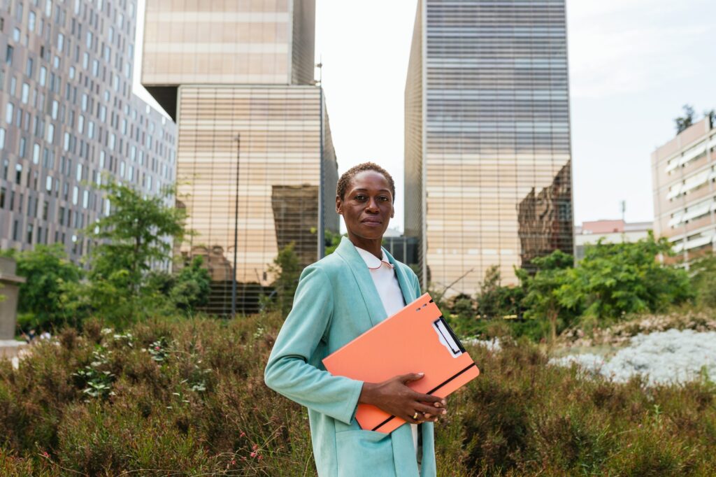 Serene African Businesswoman with Confidence and Empowerment